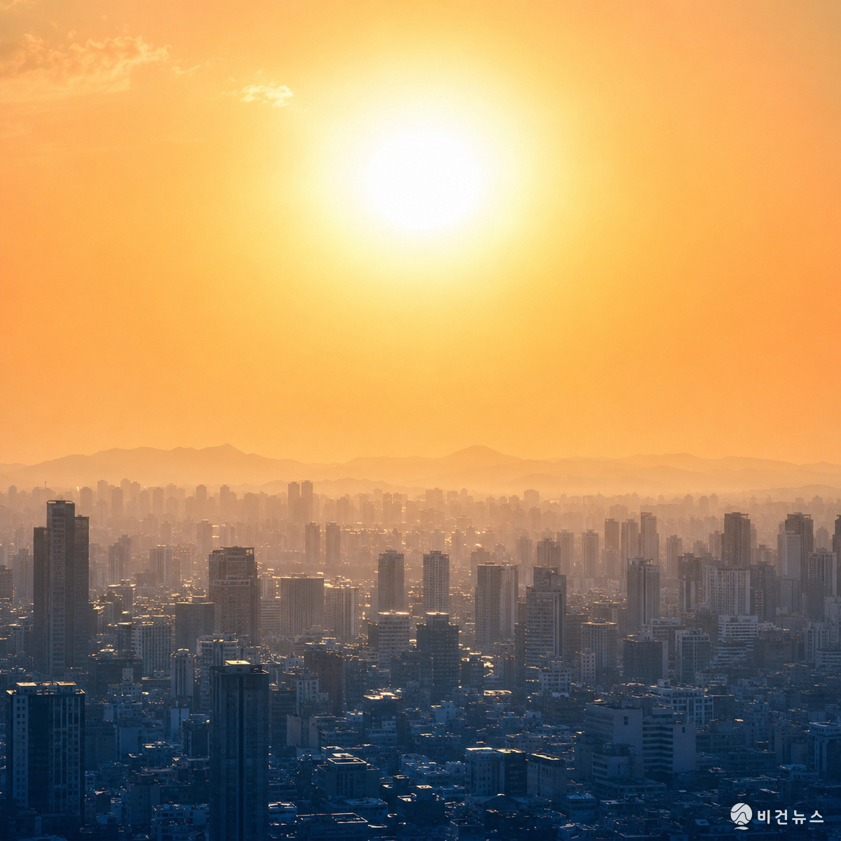 폭염이 이어지는 도심을 상징적으로 표현한 이미지. (사진=AI 생성 이미지)