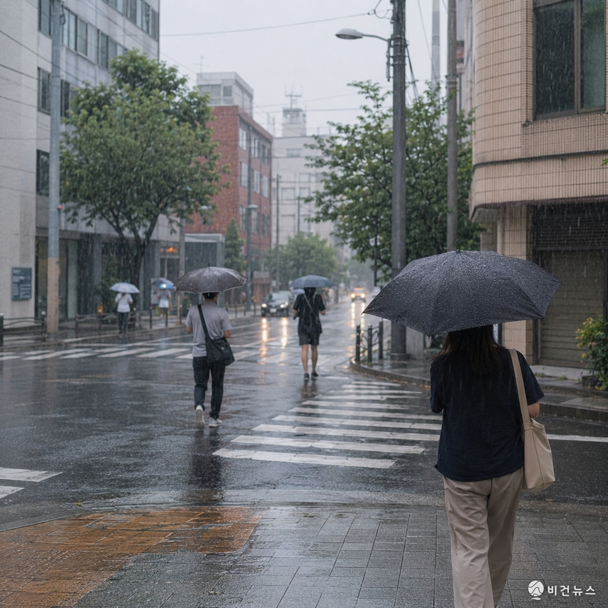비가 내리는 도심 거리. (사진=AI 생성 이미지)