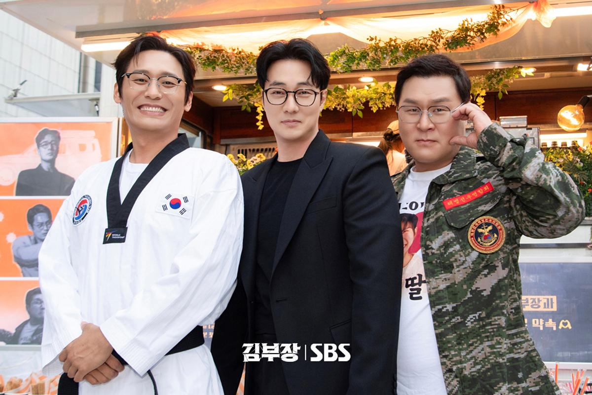 〈김부장〉 주연 삼인방 (왼쪽부터) 최대훈, 소지섭, 윤경호 (출처=SNSNOW 공식 X)