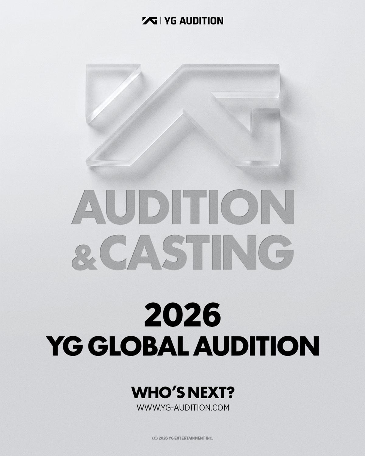 YG엔터테인먼트 글로벌 오디션 포스터 [YG엔터테인먼트 제공. 재판매 및 DB 금지]