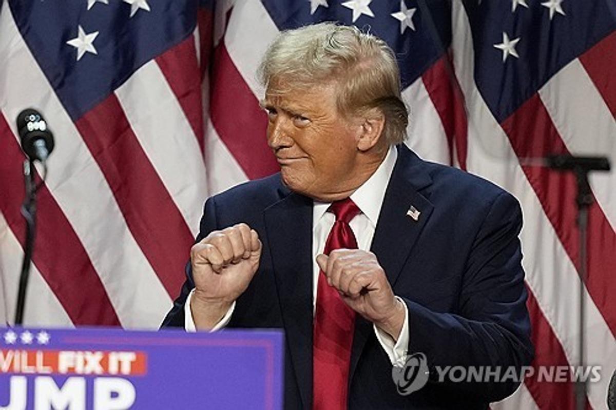 YMCA를 유세곡으로 즐겨쓰는 도널드 트럼프 미국 대통령 [AP=연합뉴스 자료사진. 재판매 및 DB 금지]