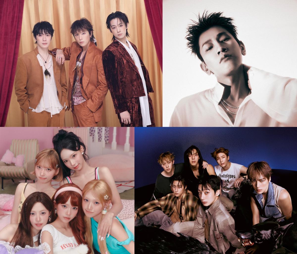 ▲ (왼쪽 위부터 시계방향) FT아일랜드, 크러쉬, 몬스타엑스, 리센느