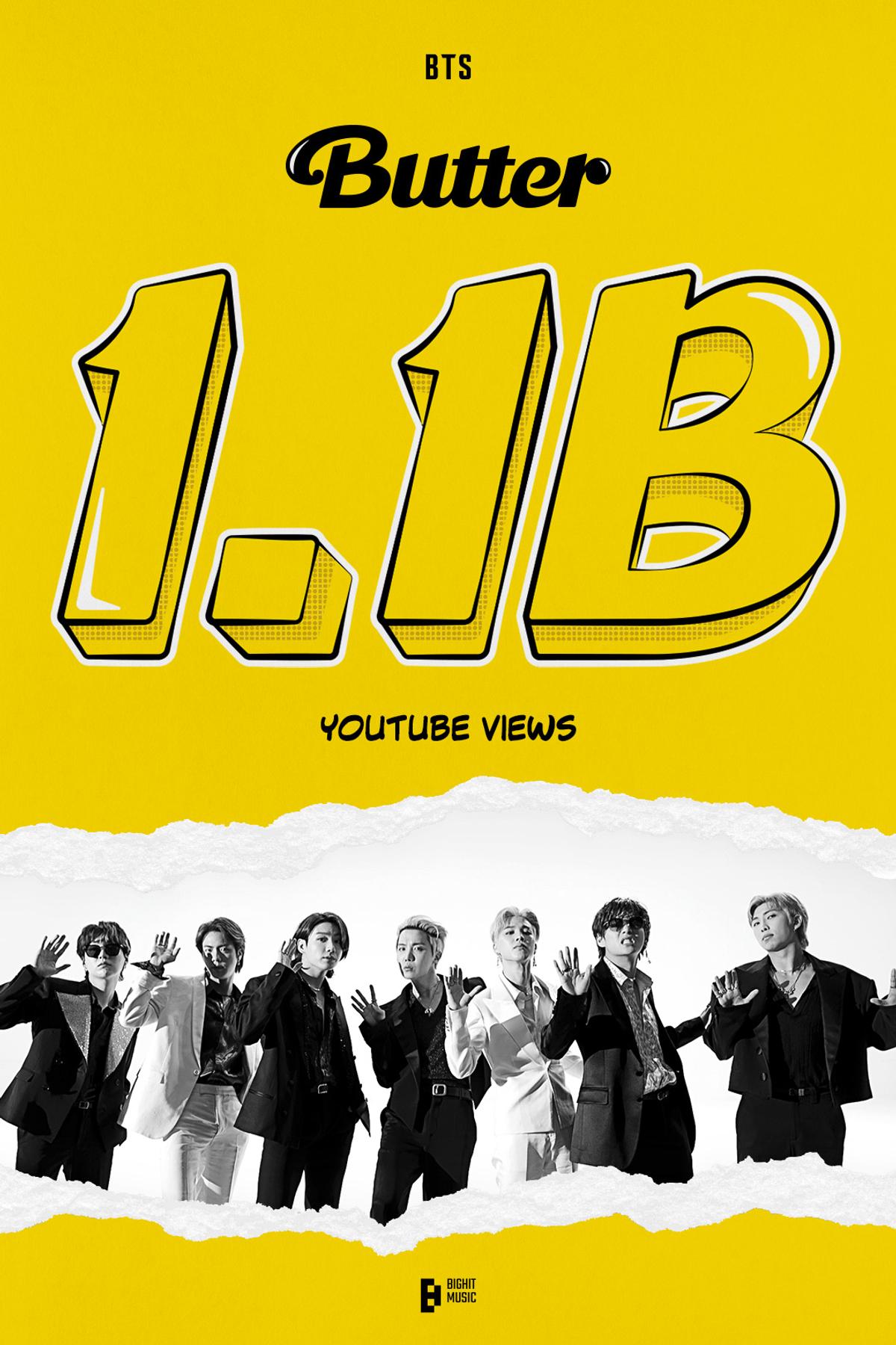 BTS(방탄소년단) '버터' 뮤직비디오 11억뷰 돌파 이미지