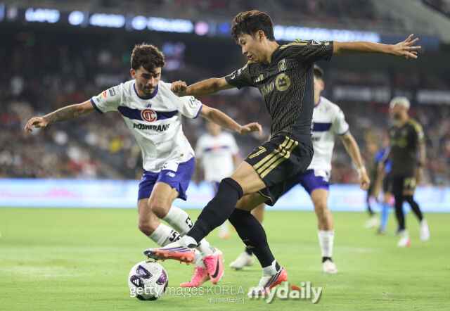 LA FC가 9일 BMO 스타디움에서 열린 톨루카와의 리그스컵 2차전에서 1-0으로 승리했다. LA FC 손흥민./게티이미지코리아