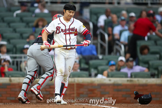 MLB 애틀랜타 소속인 김하성은 8일(이하 한국시각) 열린 뉴욕 양키스전에 오랜만에 선발 출전했다. 그러나 9일 양키스전에선 다시 선발 제외됐고 결장했다./게티이미지코리아