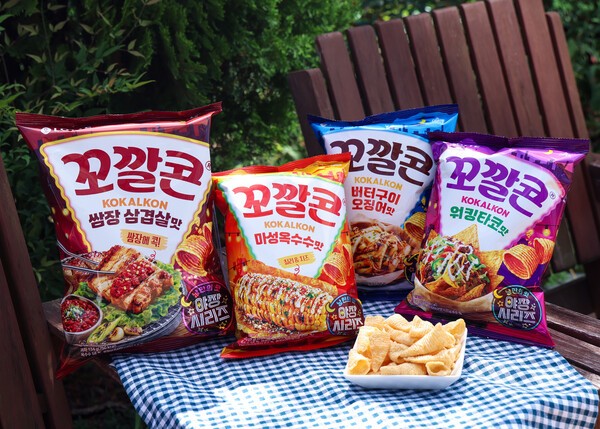꼬깔콘 야장시리즈’ 4종 제품 [사진=롯데웰푸드]