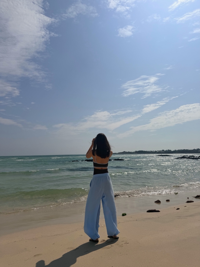 제주 해변의 '차범근 며느리'가 왜이리 예뻐? 한채아, 청량미 뿜뿜