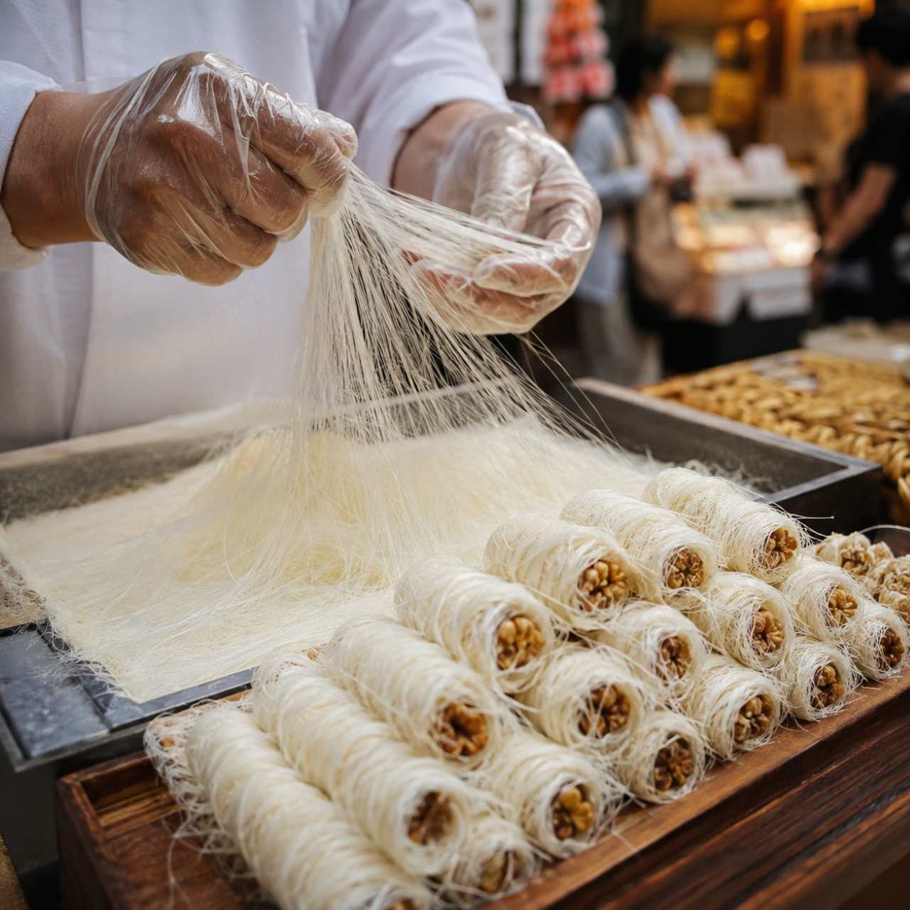 128번 접고, 256번 접어 만든 인사동 꿀타래! / 이해를 돕기 위한 ai 이미지