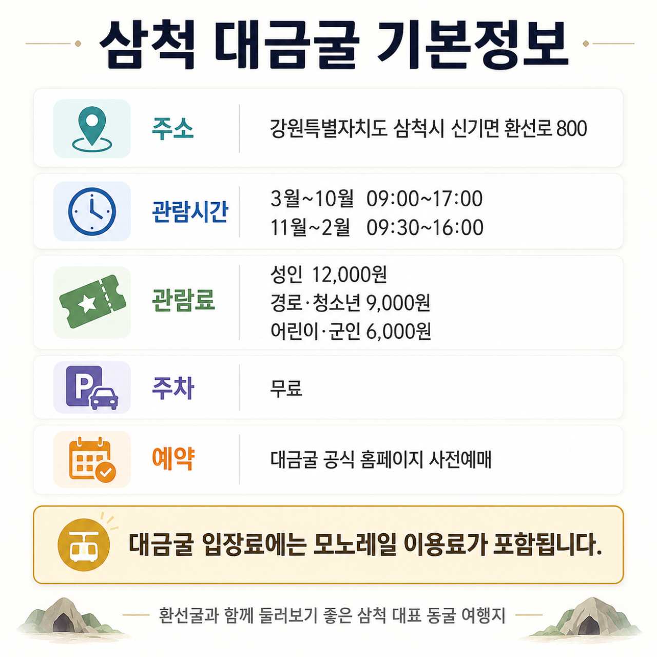 삼척 대금굴 정보 / ⓒ인포매틱스뷰