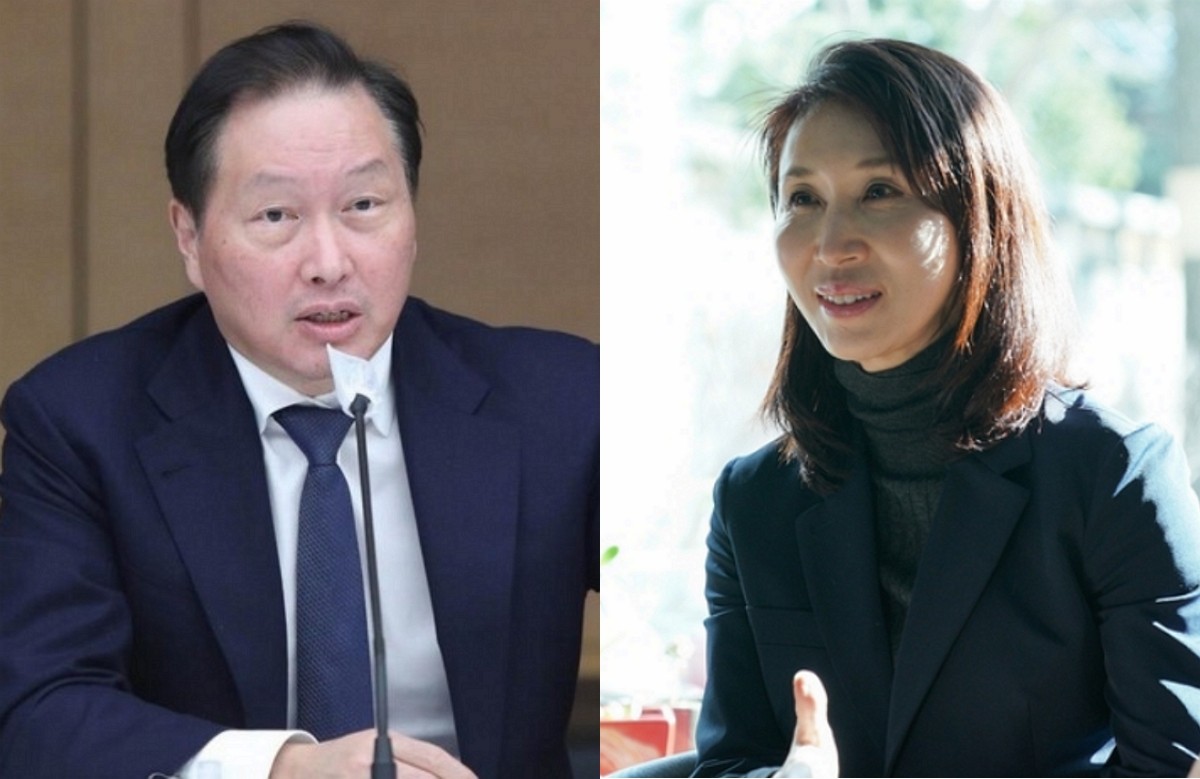 [사진=SK 그룹(좌측), 노소영 관장(우측)]
