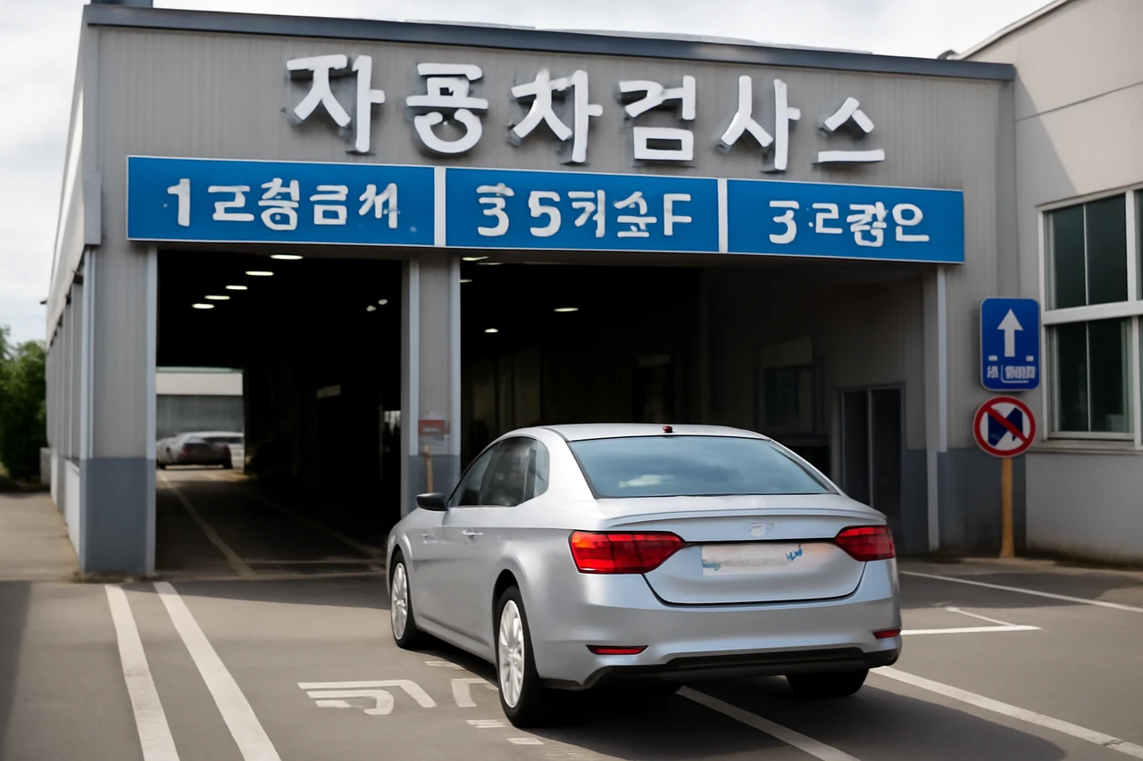 검사차로 진입 차량 / AI 생성 이미지