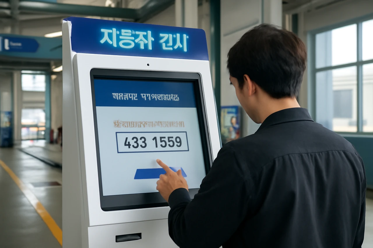 자동차 검사소 접수 키오스크 / AI 생성 이미지