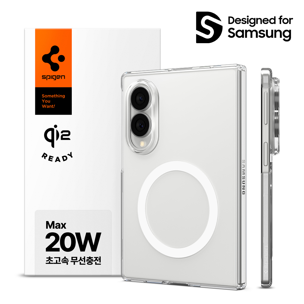 Qi2 20W 인증 갤럭시 맥세이프 케이스 초슬림 에어스킨 맥핏 클리어화이트, 갤럭시Z 폴드8 와이드