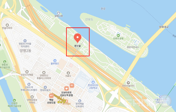 위치는 선유도 공원 앞이다