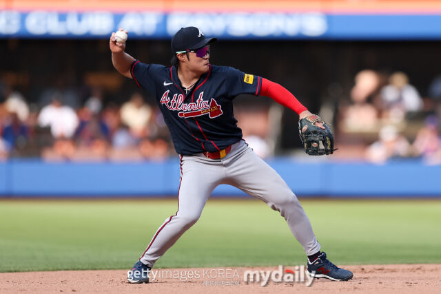 MLB 애틀랜타에서 뛰고 있는 김하성은 19일(한국시각) 열린 휴스턴과 원정 경기에 결장했다. 그러나 애틀랜타는 이날 휴스턴에 승리를 거두며 남은 시즌 경기 결과에 상관 없이 포스트시즌 진출을 확정했다./게티이미지코리아