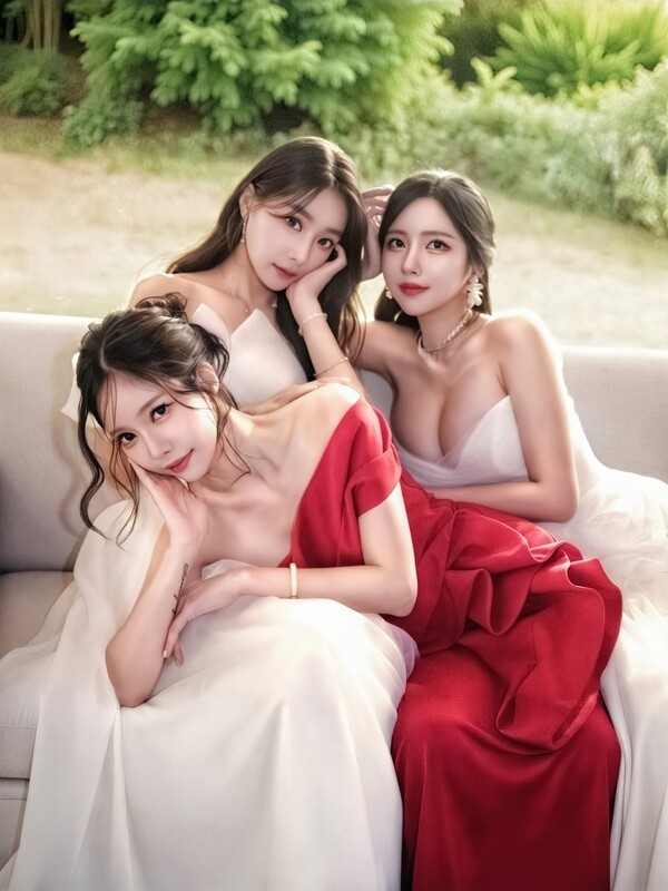 모델 한민영과 이은서, 김세라. SNS 갈무리