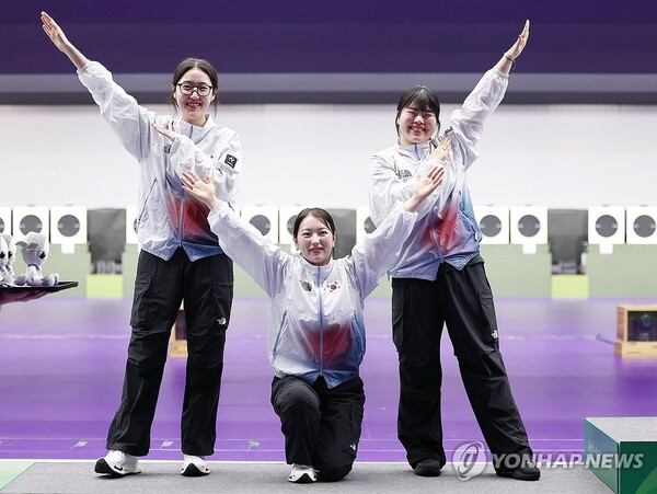 한국 여자 25ｍ 권총 단체전 은메달/사진= 연합뉴스