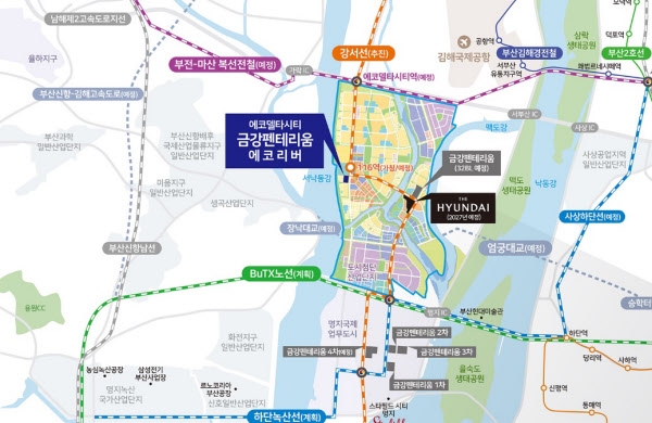 [땅집고] 부산시 강서구 강동동 ‘에코델타시티 금강펜테리움 에코리버’ 위치. /분양 홈페이지