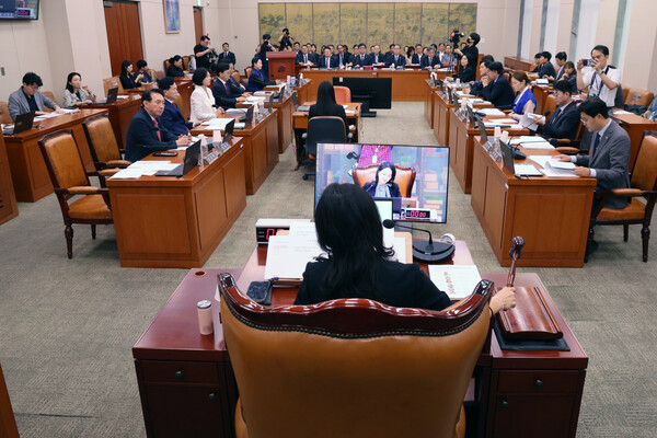 이재정 국회 문화체육관광위원회 위원장이 9월 1일 오후 서울 여의도 국회에서 열린 문화체육관광위원회 전체회의에서 의사봉을 두드리고 있다. / 뉴스1