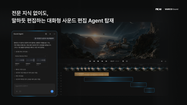 멀티모달 전문기업 NC AI가 생성형 AI 오디오 플랫폼 '바르코 사운드(VARCO Sound)'를 정식 출시했다. /NC AI