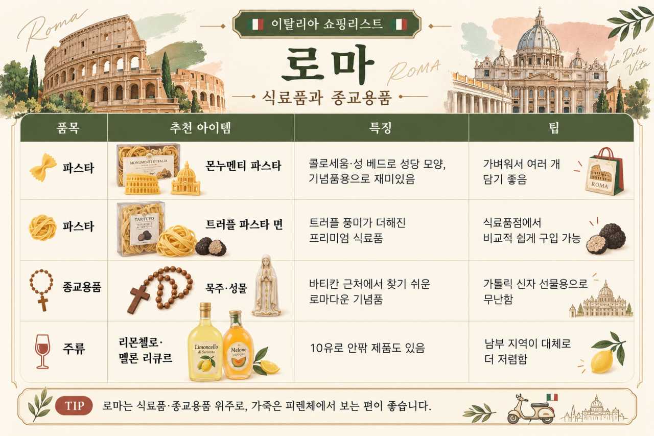 로마 쇼핑리스트
