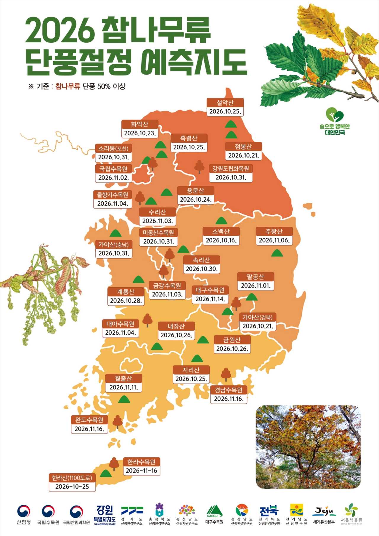 참나무류 예측지도 / 사진=산림청