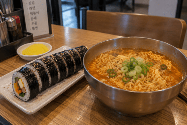 김밥 한줄과 라면 / 기사 이해를 돕기 위한 AI 이미지