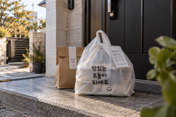 문앞 배달 음식 / 기사 이해를 돕기 위한 Ai 이미지