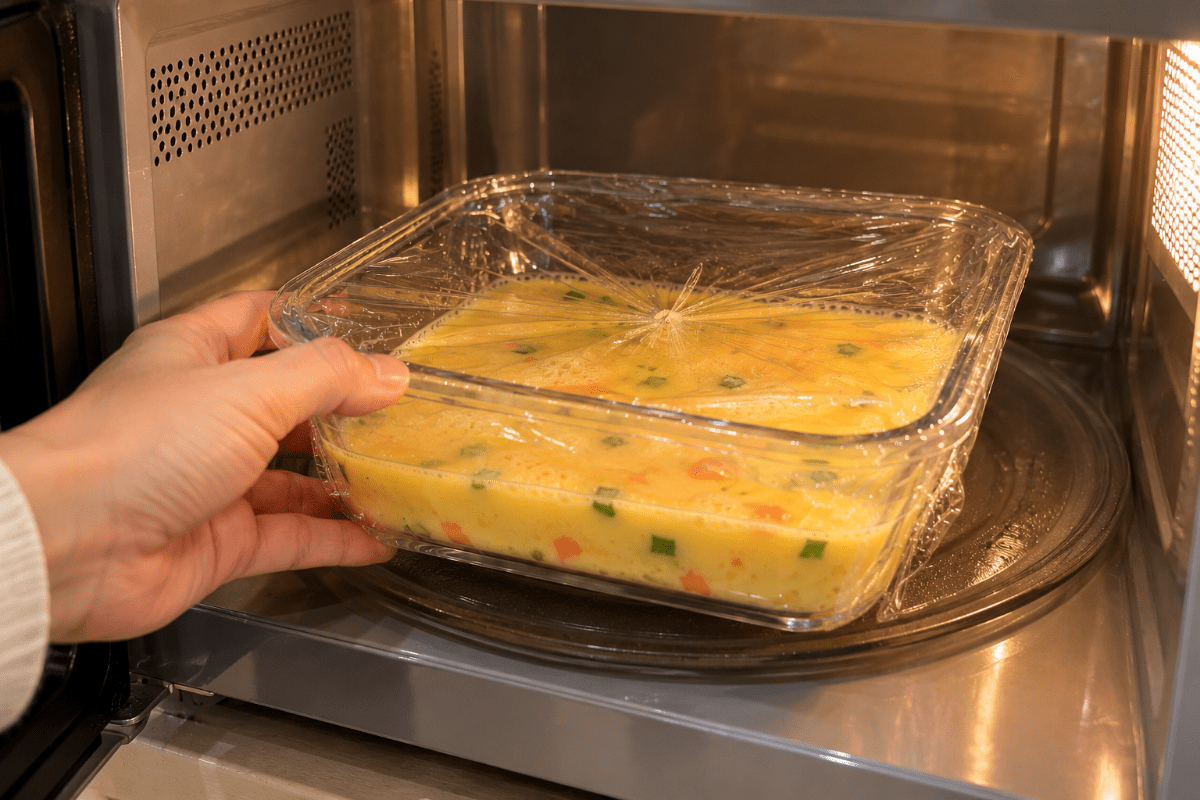 전자레인지에 계란찜을 넣고 있다 / 기사 이해를 돕기 위한 Ai이미지