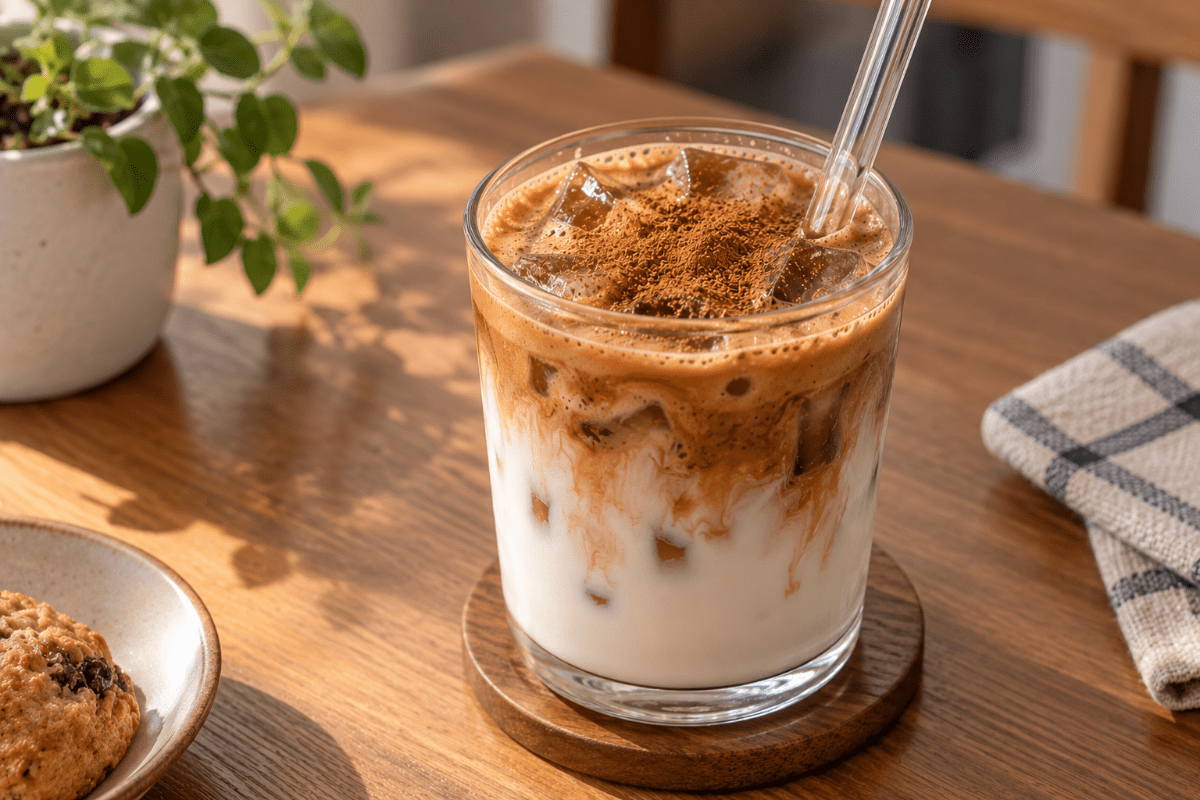 믹스커피로 카페에서 판매하는 맛있는 시나몬 라떼가 완성 됐다 / 기사 이해를 돕기 위한 AI생성 이미지