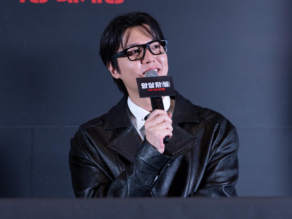 〈암살자(들)〉 기자간담회 현장의 배우 이민호 (출처=(주)하이브미디어코프)