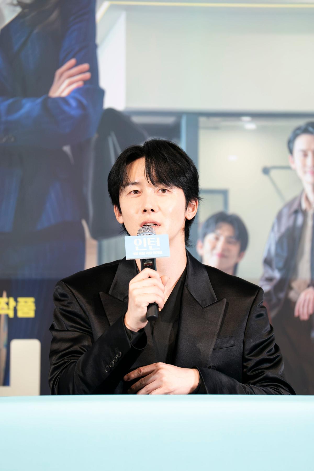 〈인턴〉 기자간담회 현장의 김준한 배우(사진제공=워너브러더스코리아㈜)