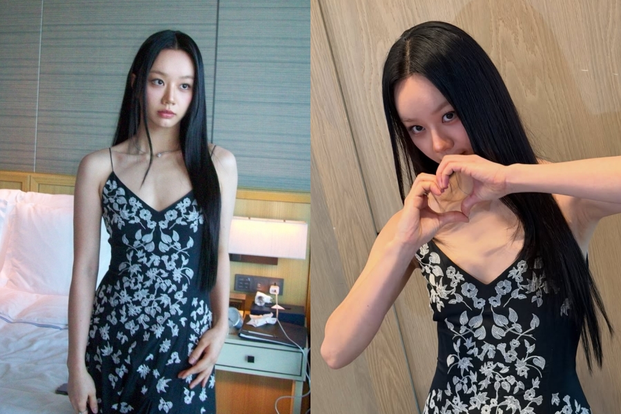 혜리, 탄탄 슬렌더의 슬립 원피스핏…잘록 허리까지 늘어뜨린 흑발 여신