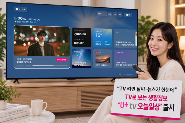 고객이 ‘U+tv 오늘일상’ 서비스를 이용하는 모습을 AI로 생성한 이미지 /LG유플러스