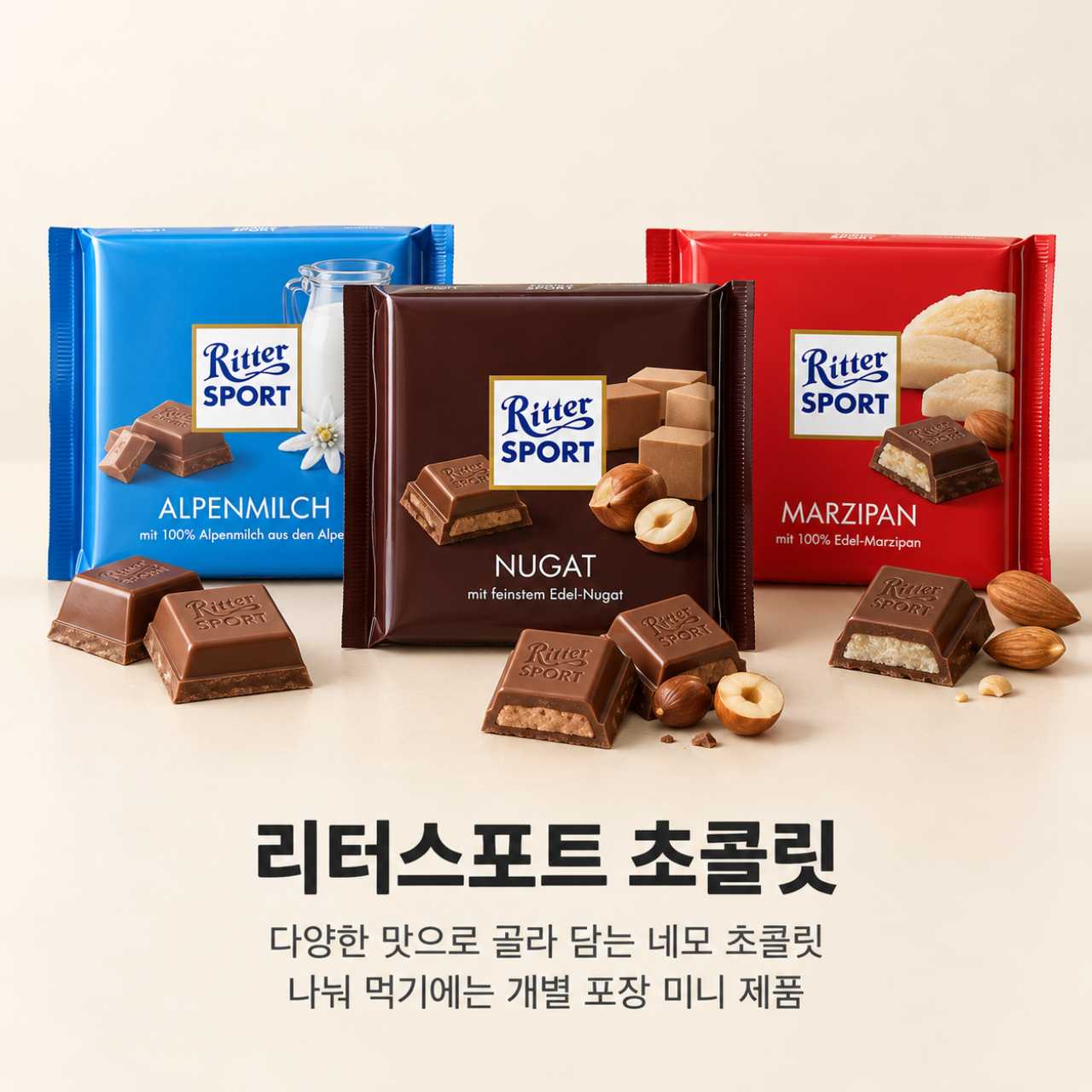 리터스포트 네모 초콜릿  / 이해를 돕기 위한 ai 이미지