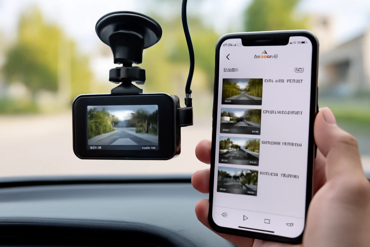 블랙박스와 스마트폰 영상 목록 / AI 생성 이미지