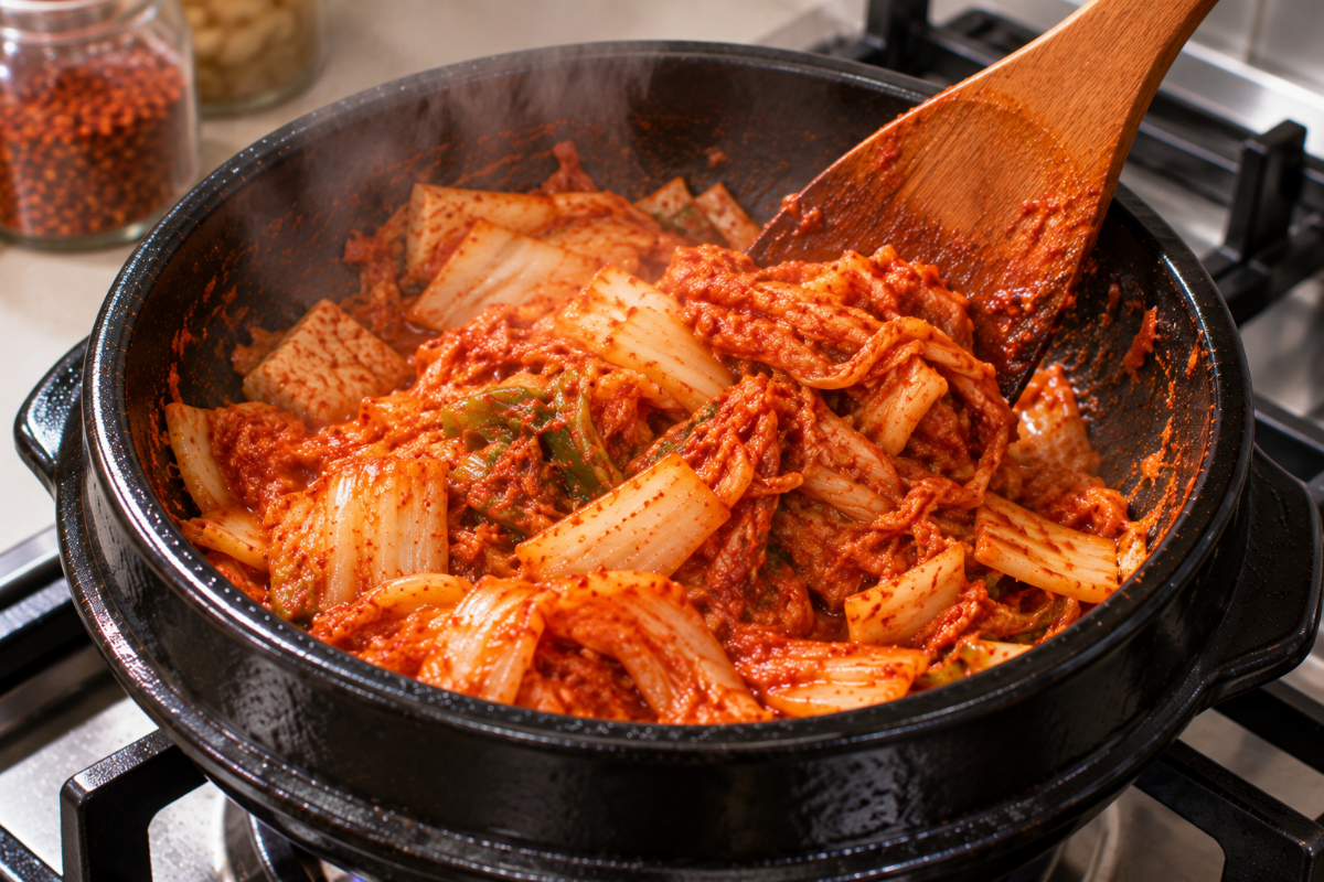 김치를 먼저 볶아준다 / 기사 이해를 돕기 위한 Ai 이미지