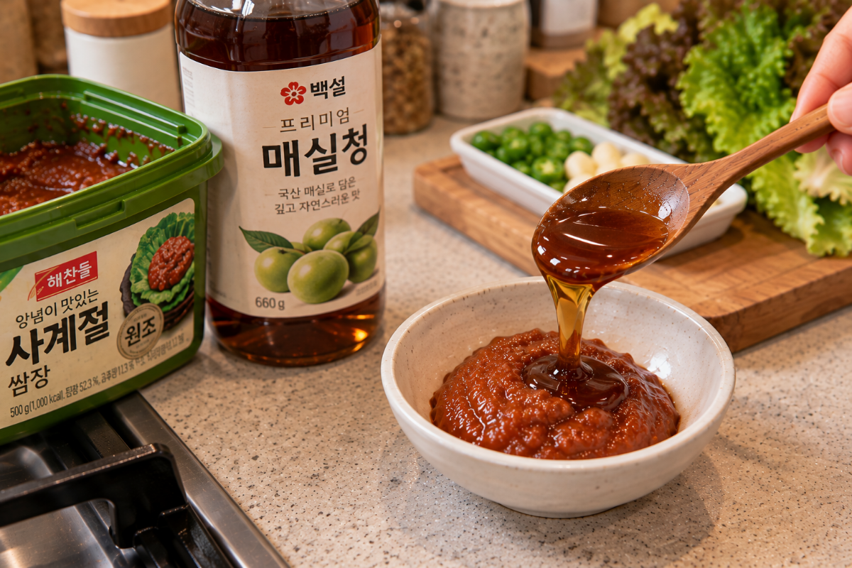 매실청을 쌈장에 넣고 있다 / 기사 이해를 돕기 위한 Ai 이미지