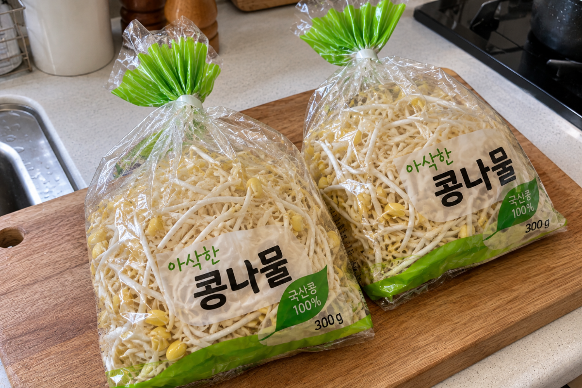 도마 위에 올려진 콩나물 / 기사 이해를 돕기 위한 Ai 이미지
