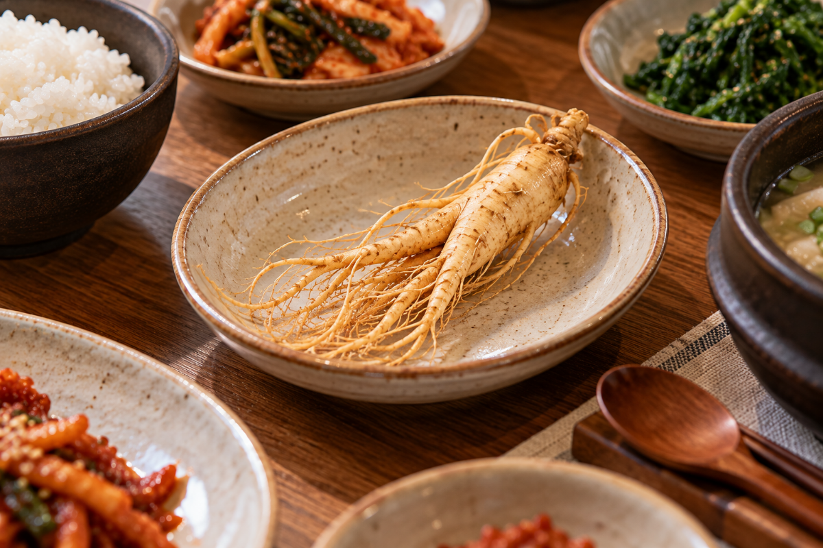 식탁에 놓여있는 인삼 / 기사 이해를 돕기 위한 Ai 이미지