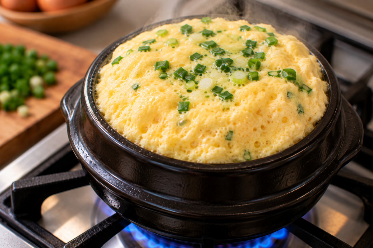 계란찜을 익히고 있다 / 기사 이해를 돕기 위한 Ai 이미지