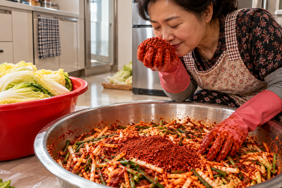 고춧가루 냄새를 맡고 있다 / 기사 이해를 돕기 위한 Ai 이미지