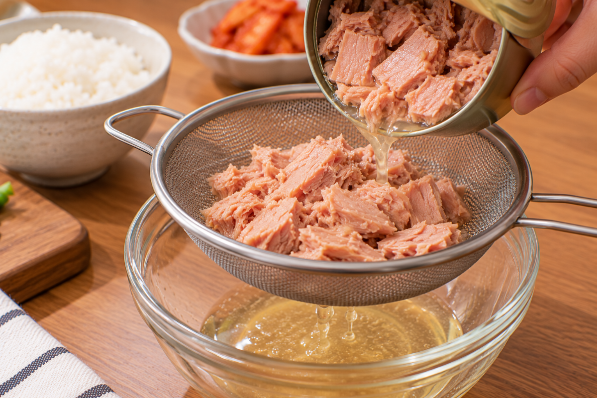 참치 기름을 빼주고 있다 / 기사 이해를 돕기 위한 Ai 이미지