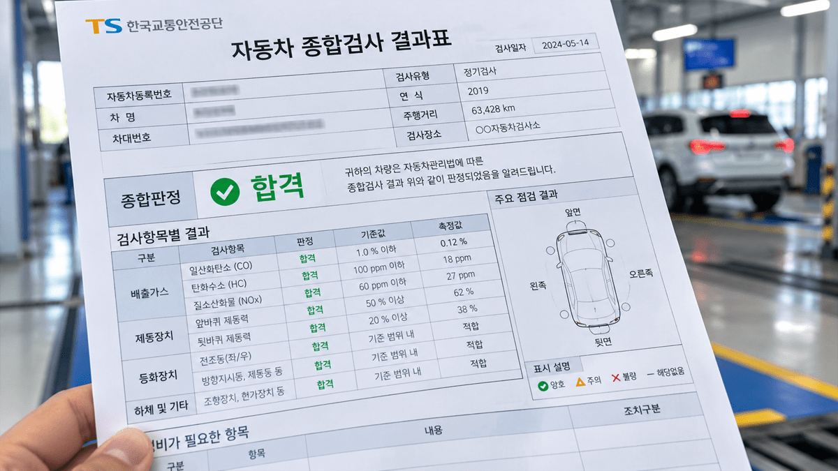 자동차 검사 결과표 / 기사 이해를 돕기 위한 AI 생성 이미지