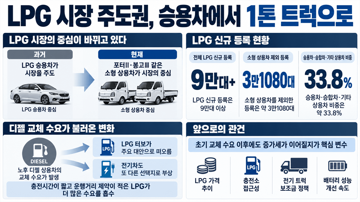 승용차에서 1톤 트럭으로 변화한 LPG 시장 주도권 / 사진=오토센티널