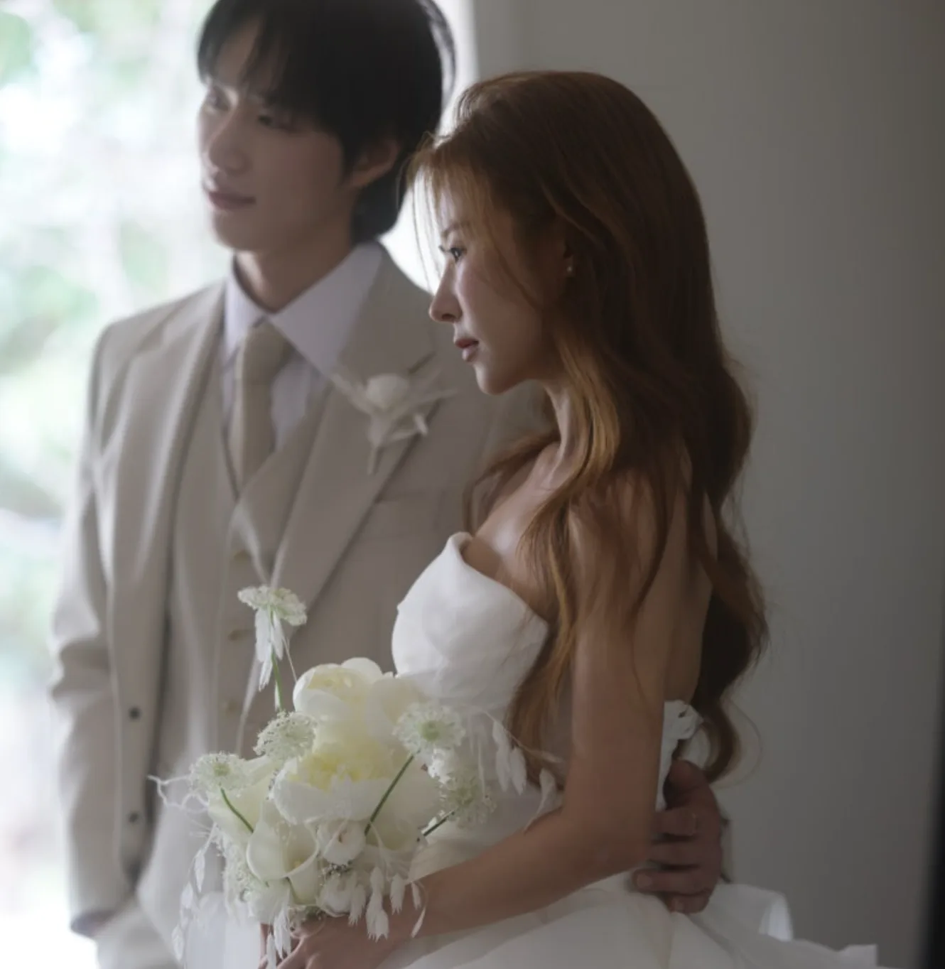 박세미 웨딩드레스 서준맘 결혼 화보 크리드제이 벨라인 머메이드 패션