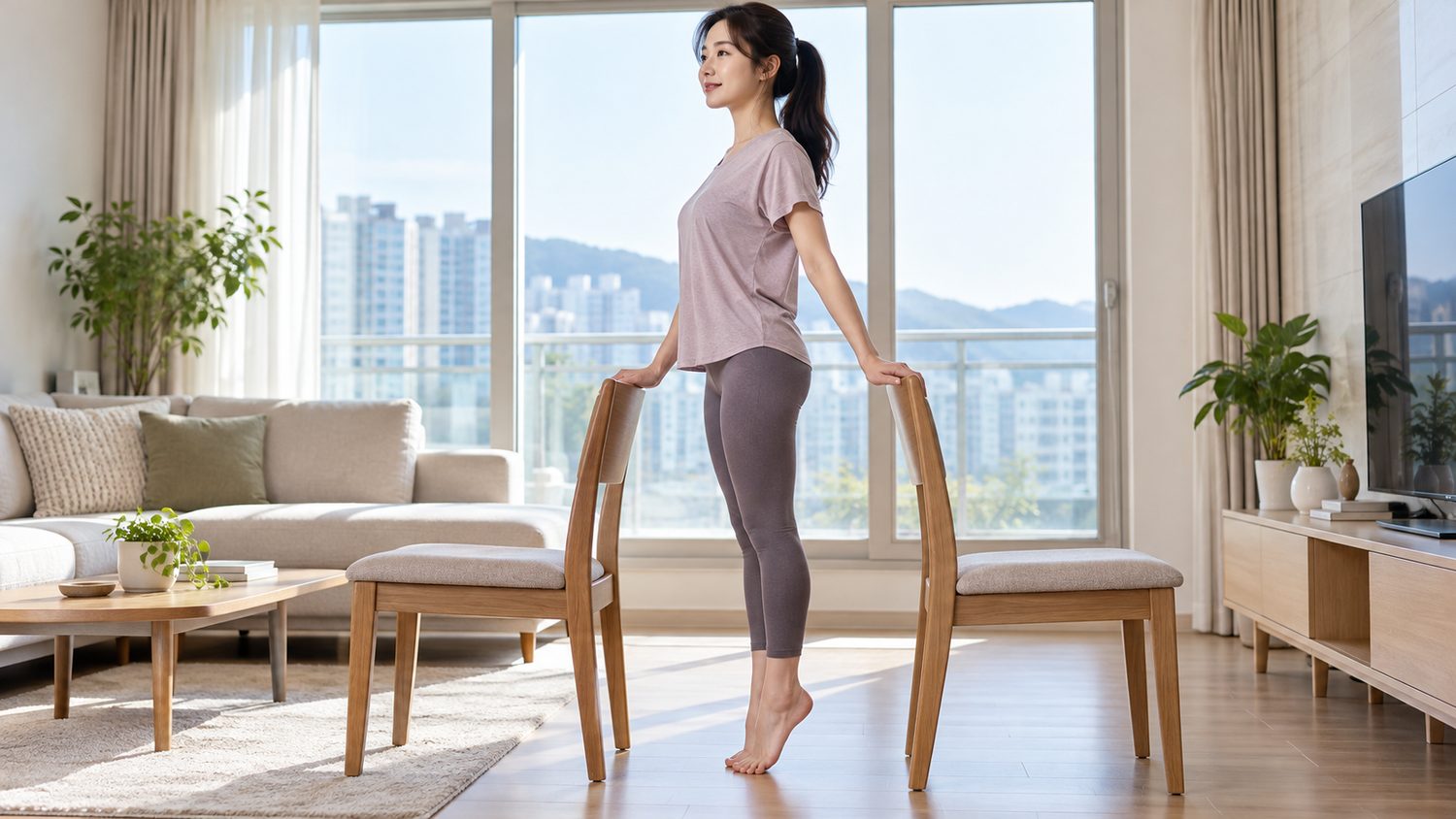 [웰니스 완료] 계단 오르기가 무서워졌다면? 60세 이후 의자 두 개로 하체 힘 깨우는 운동 3가지