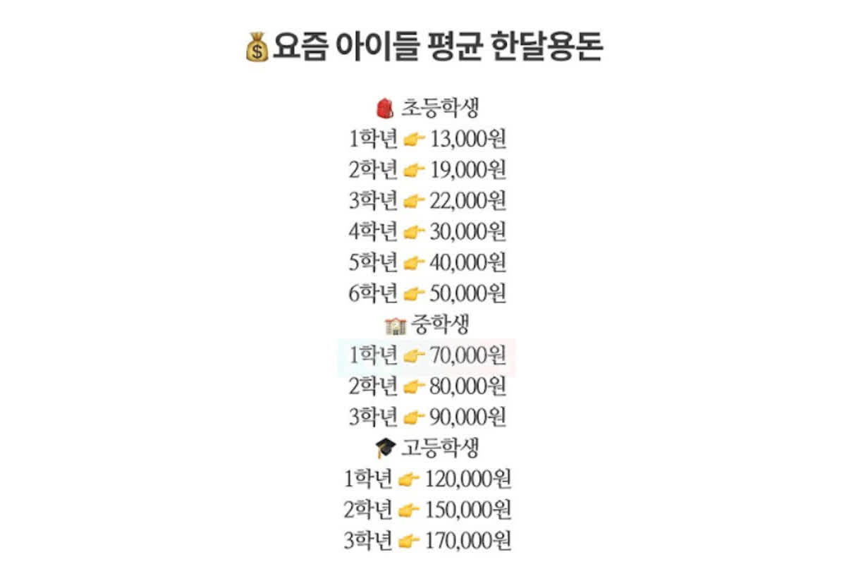 요즘 아이들 용돈 수준 | 피드클릭